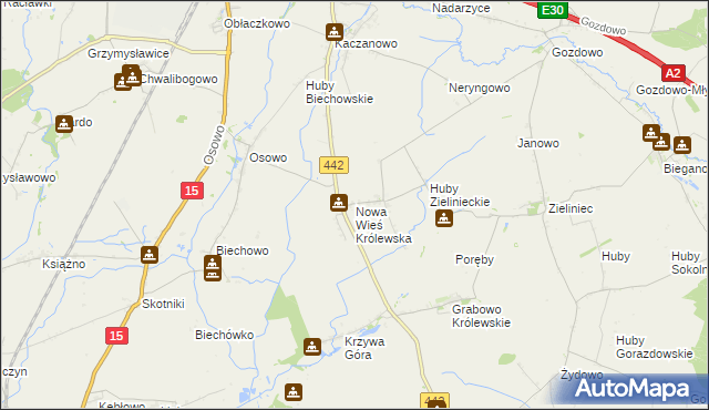 mapa Nowa Wieś Królewska gmina Września, Nowa Wieś Królewska gmina Września na mapie Targeo