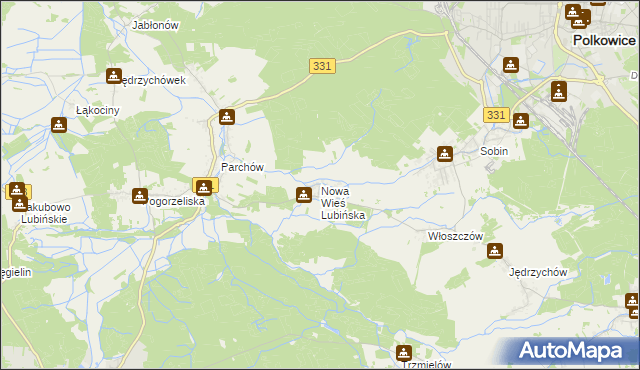 mapa Nowa Wieś Lubińska, Nowa Wieś Lubińska na mapie Targeo