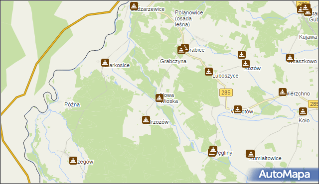 mapa Nowa Wioska gmina Gubin, Nowa Wioska gmina Gubin na mapie Targeo