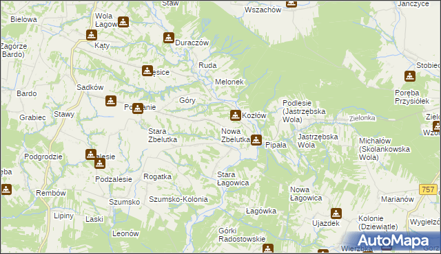 mapa Nowa Zbelutka, Nowa Zbelutka na mapie Targeo