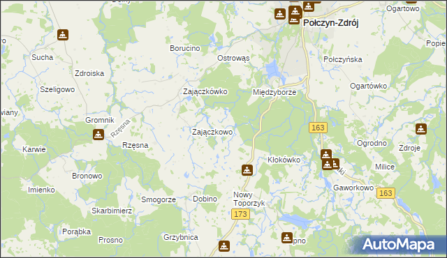 mapa Nowe Borne, Nowe Borne na mapie Targeo