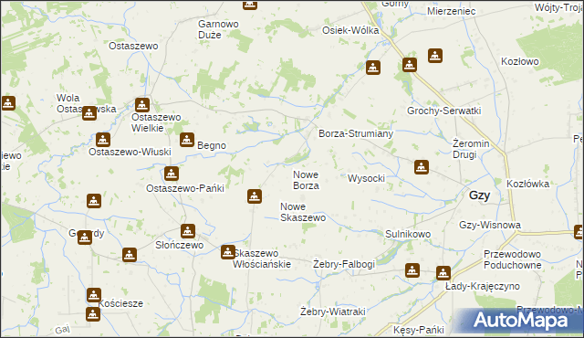 mapa Nowe Borza, Nowe Borza na mapie Targeo