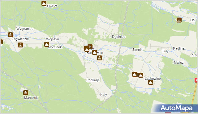 mapa Nowe Budkowice, Nowe Budkowice na mapie Targeo