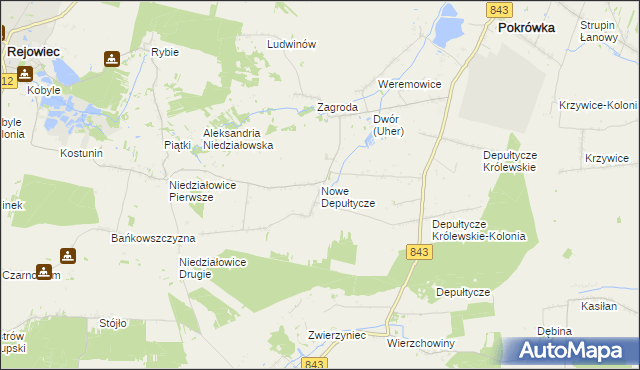 mapa Nowe Depułtycze, Nowe Depułtycze na mapie Targeo