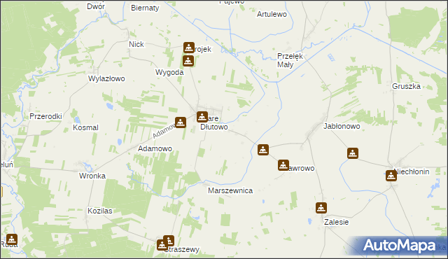 mapa Nowe Dłutowo, Nowe Dłutowo na mapie Targeo