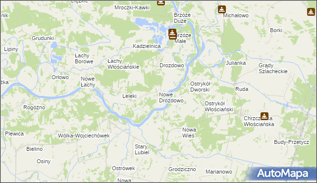 mapa Nowe Drozdowo, Nowe Drozdowo na mapie Targeo