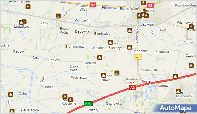 mapa Nowe Faszczyce, Nowe Faszczyce na mapie Targeo