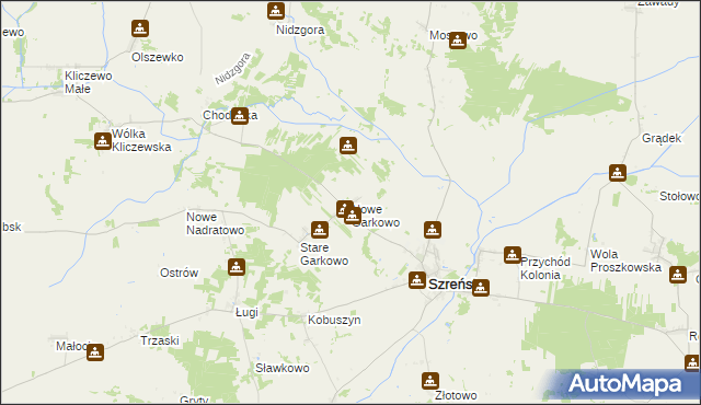 mapa Nowe Garkowo, Nowe Garkowo na mapie Targeo