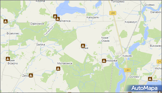 mapa Nowe gmina Wągrowiec, Nowe gmina Wągrowiec na mapie Targeo