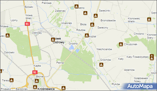 mapa Nowe Grodno, Nowe Grodno na mapie Targeo