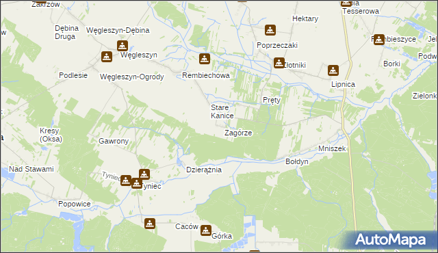 mapa Nowe Kanice, Nowe Kanice na mapie Targeo