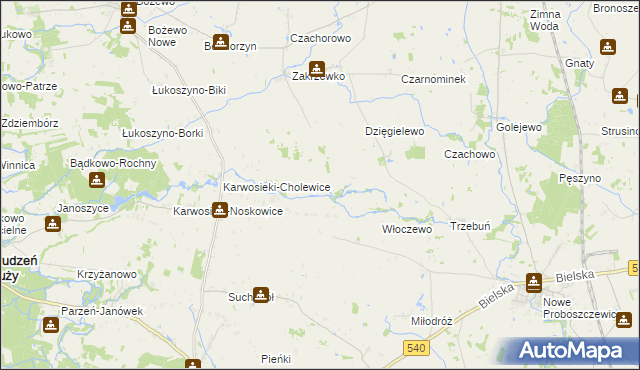 mapa Nowe Karwosieki, Nowe Karwosieki na mapie Targeo