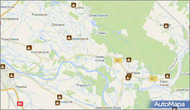 mapa Nowe Kolnie, Nowe Kolnie na mapie Targeo