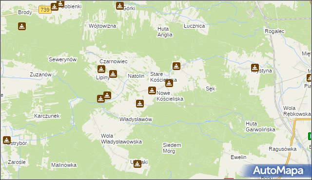 mapa Nowe Kościeliska, Nowe Kościeliska na mapie Targeo