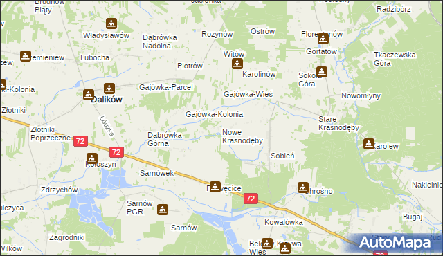 mapa Nowe Krasnodęby, Nowe Krasnodęby na mapie Targeo