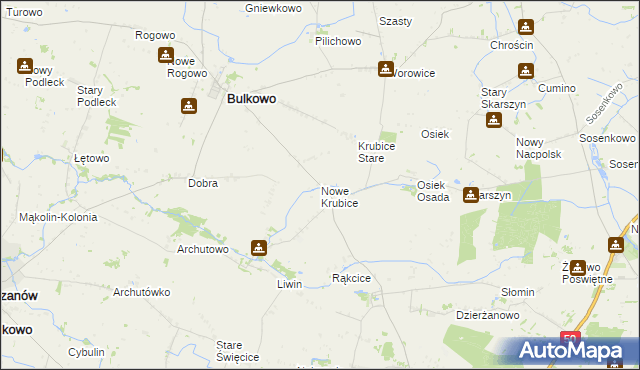 mapa Nowe Krubice, Nowe Krubice na mapie Targeo