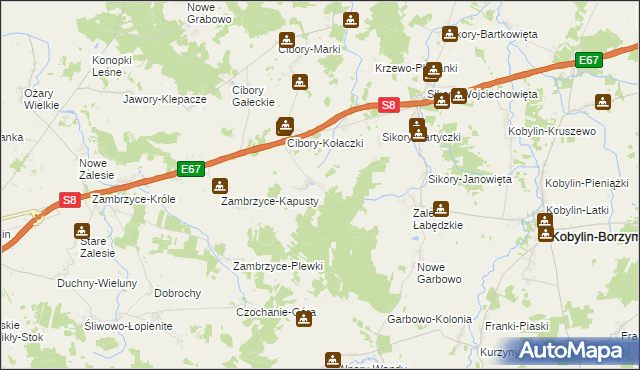 mapa Nowe Krzewo gmina Zawady, Nowe Krzewo gmina Zawady na mapie Targeo