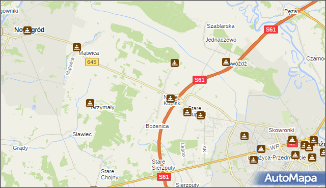mapa Nowe Kupiski, Nowe Kupiski na mapie Targeo