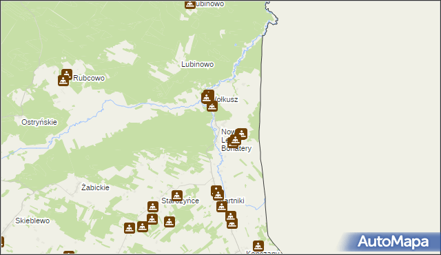 mapa Nowe Leśne Bohatery, Nowe Leśne Bohatery na mapie Targeo