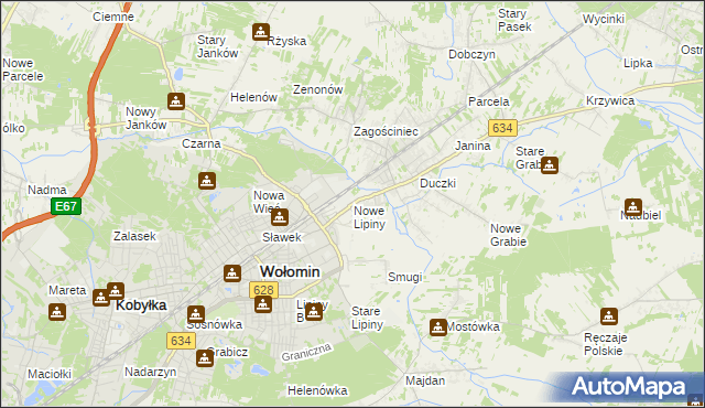 mapa Nowe Lipiny, Nowe Lipiny na mapie Targeo