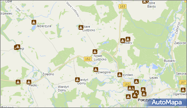 mapa Nowe Ludzicko, Nowe Ludzicko na mapie Targeo