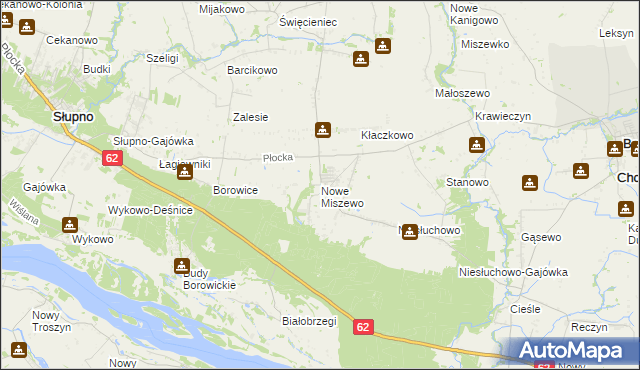 mapa Nowe Miszewo, Nowe Miszewo na mapie Targeo