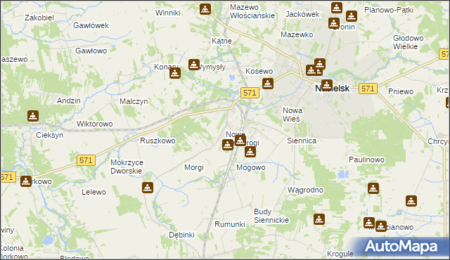 mapa Nowe Pieścirogi, Nowe Pieścirogi na mapie Targeo