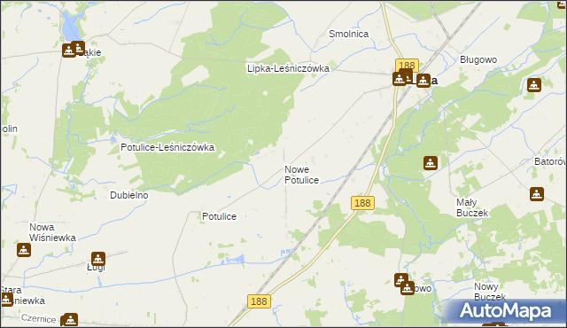 mapa Nowe Potulice, Nowe Potulice na mapie Targeo