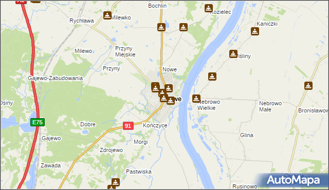 mapa Nowe powiat świecki, Nowe powiat świecki na mapie Targeo