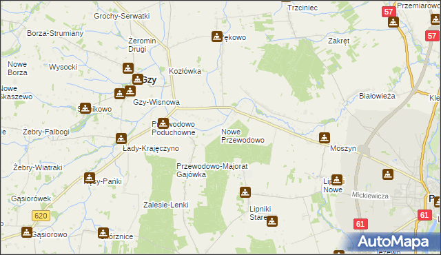 mapa Nowe Przewodowo, Nowe Przewodowo na mapie Targeo