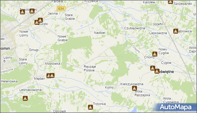 mapa Nowe Ręczaje, Nowe Ręczaje na mapie Targeo