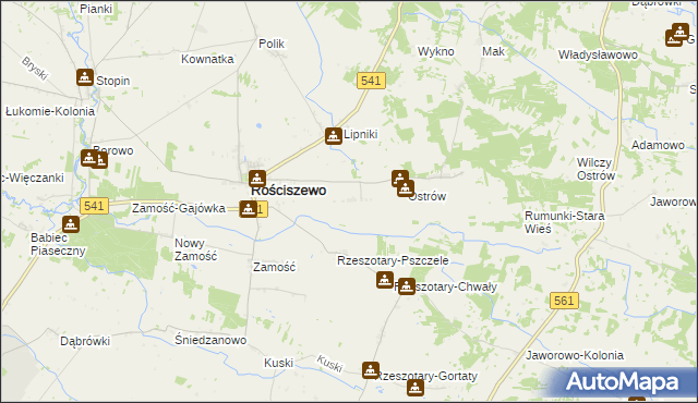 mapa Nowe Rościszewo, Nowe Rościszewo na mapie Targeo
