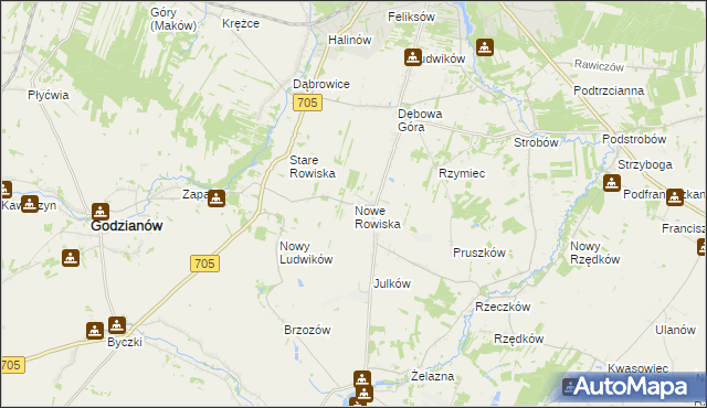 mapa Nowe Rowiska, Nowe Rowiska na mapie Targeo