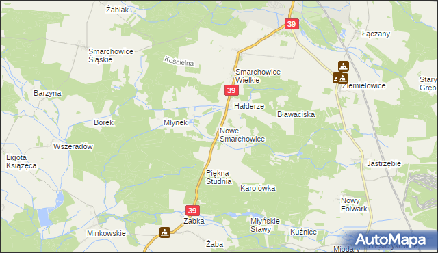 mapa Nowe Smarchowice, Nowe Smarchowice na mapie Targeo