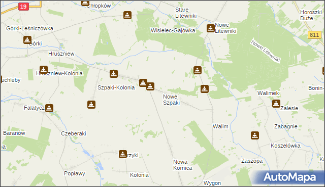 mapa Nowe Szpaki, Nowe Szpaki na mapie Targeo