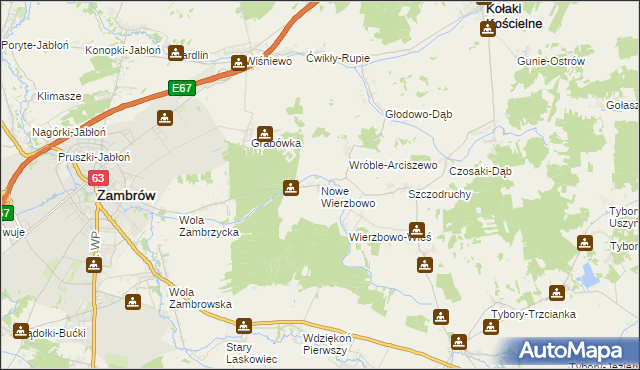 mapa Nowe Wierzbowo, Nowe Wierzbowo na mapie Targeo