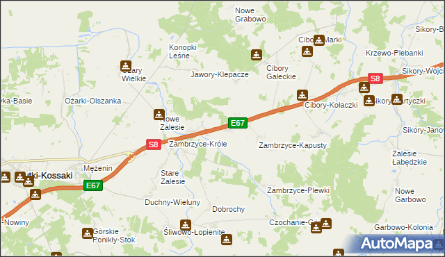 mapa Nowe Zambrzyce, Nowe Zambrzyce na mapie Targeo