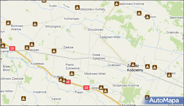 mapa Nowe Zgagowo, Nowe Zgagowo na mapie Targeo