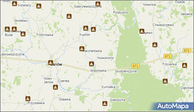 mapa Nowokolno, Nowokolno na mapie Targeo