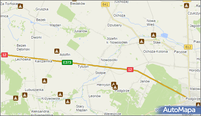 mapa Nowosiółki gmina Chełm, Nowosiółki gmina Chełm na mapie Targeo