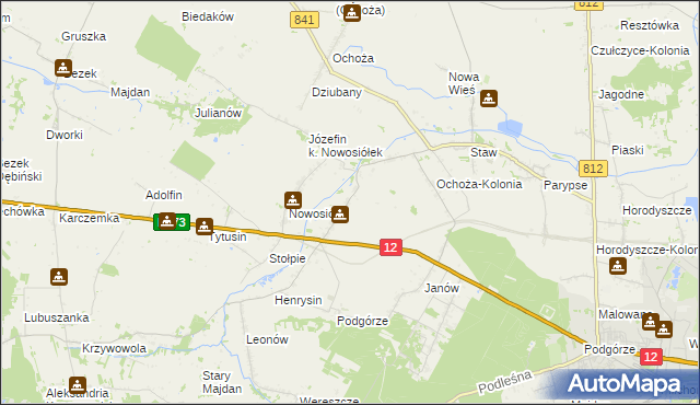 mapa Nowosiółki-Kolonia, Nowosiółki-Kolonia na mapie Targeo