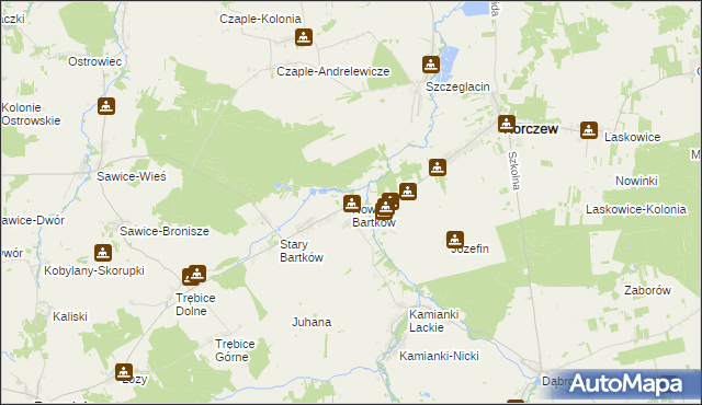 mapa Nowy Bartków, Nowy Bartków na mapie Targeo