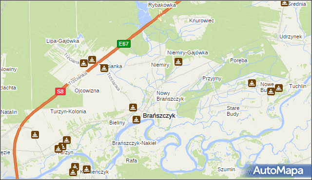 mapa Nowy Brańszczyk, Nowy Brańszczyk na mapie Targeo