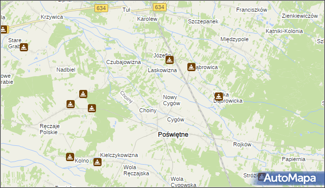 mapa Nowy Cygów, Nowy Cygów na mapie Targeo