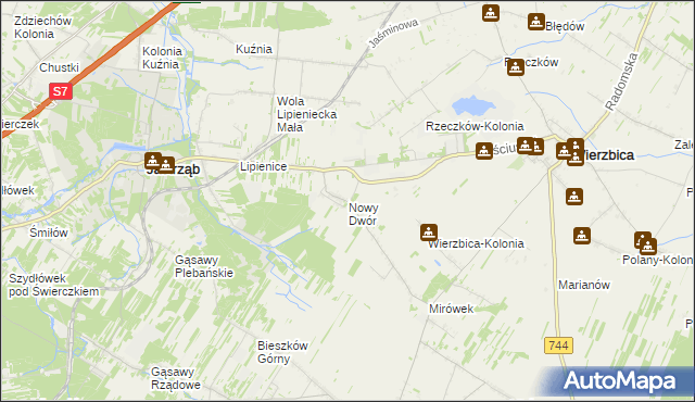 mapa Nowy Dwór gmina Jastrząb, Nowy Dwór gmina Jastrząb na mapie Targeo