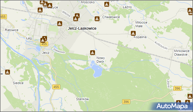 mapa Nowy Dwór gmina Jelcz-Laskowice, Nowy Dwór gmina Jelcz-Laskowice na mapie Targeo