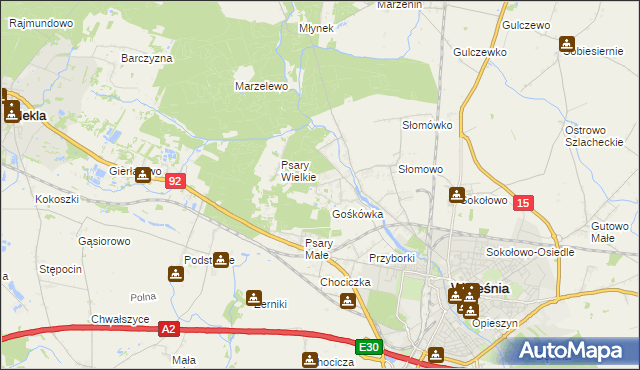 mapa Nowy Folwark gmina Września, Nowy Folwark gmina Września na mapie Targeo