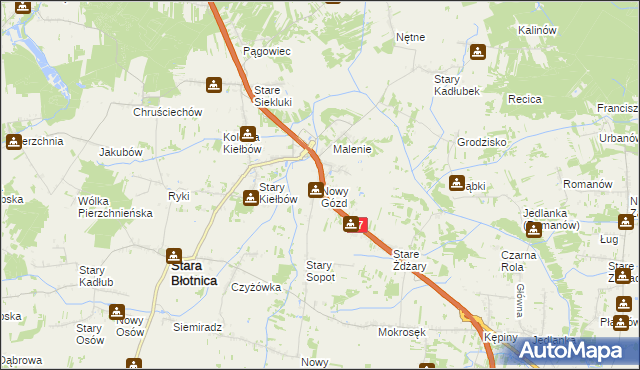 mapa Nowy Gózd, Nowy Gózd na mapie Targeo