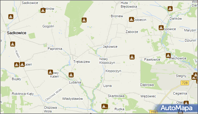 mapa Nowy Kłopoczyn, Nowy Kłopoczyn na mapie Targeo