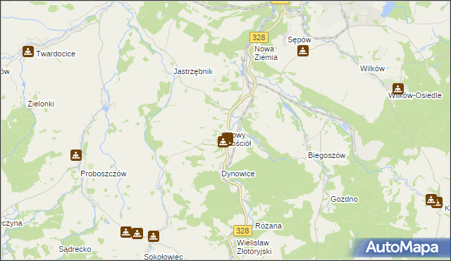 mapa Nowy Kościół, Nowy Kościół na mapie Targeo